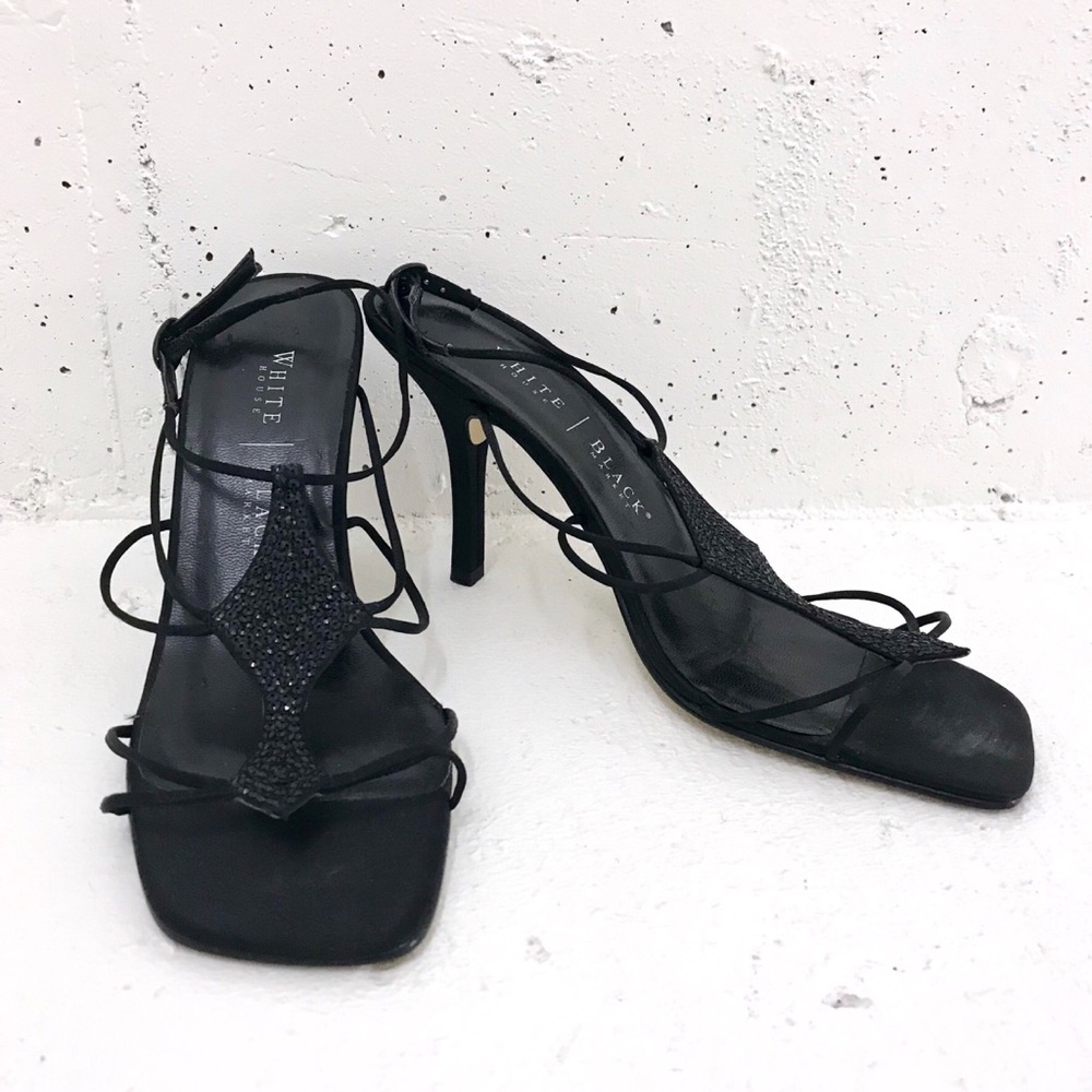 WHITE HOUSE BLACK MARKET Beaded Silk Sandals - Picture 1 of 4